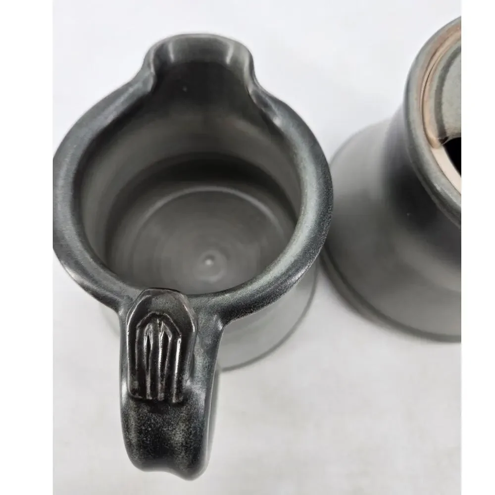 Vintage 80s Carson Studio Pottery Abstract Art Creamer And Sugar Set